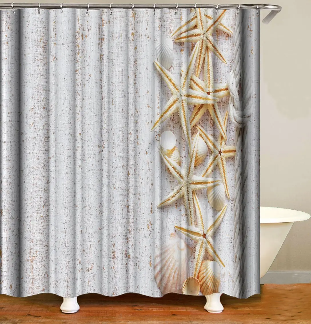 

Luxury Shower Curtain Set Custom Hotel Bathroom Woven Print Shower Curtain