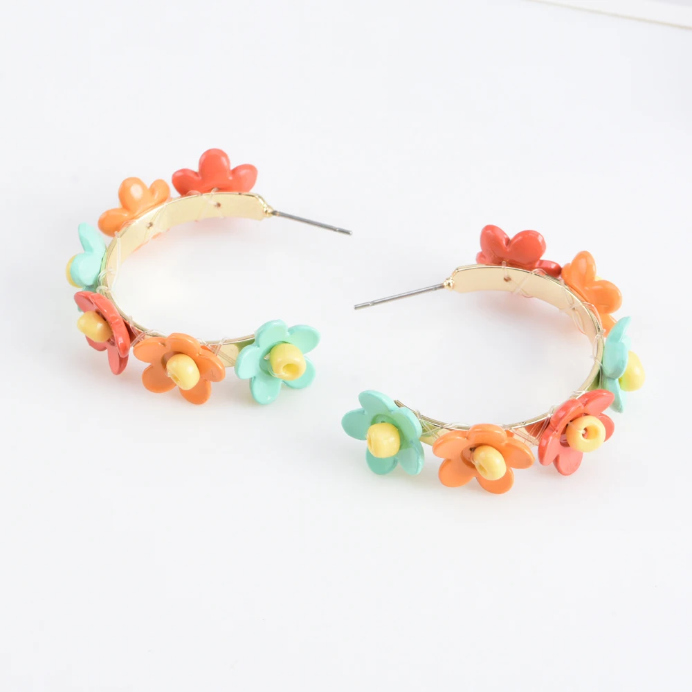 

#6 Hot Selling Earrings Colorful Flower Earrings Sweet Style Earrings, As picture