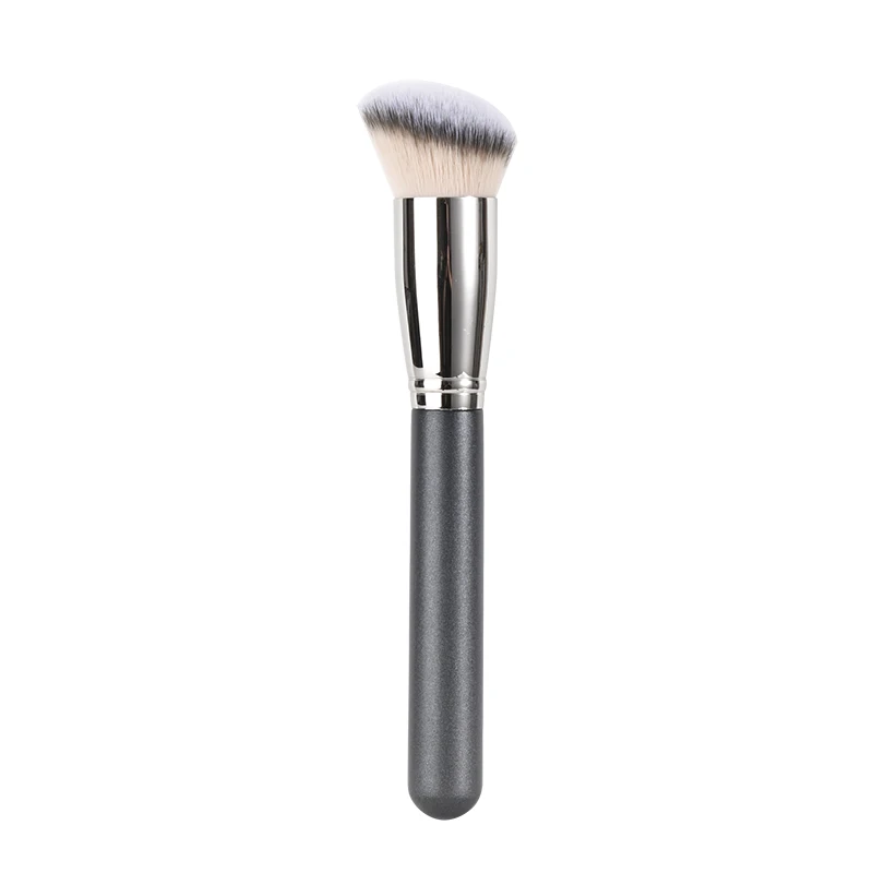 

2pcs Facial Synthetic Fiber Private Label Vegan Foundation Slanted Concealer Makeup Brush set, Black