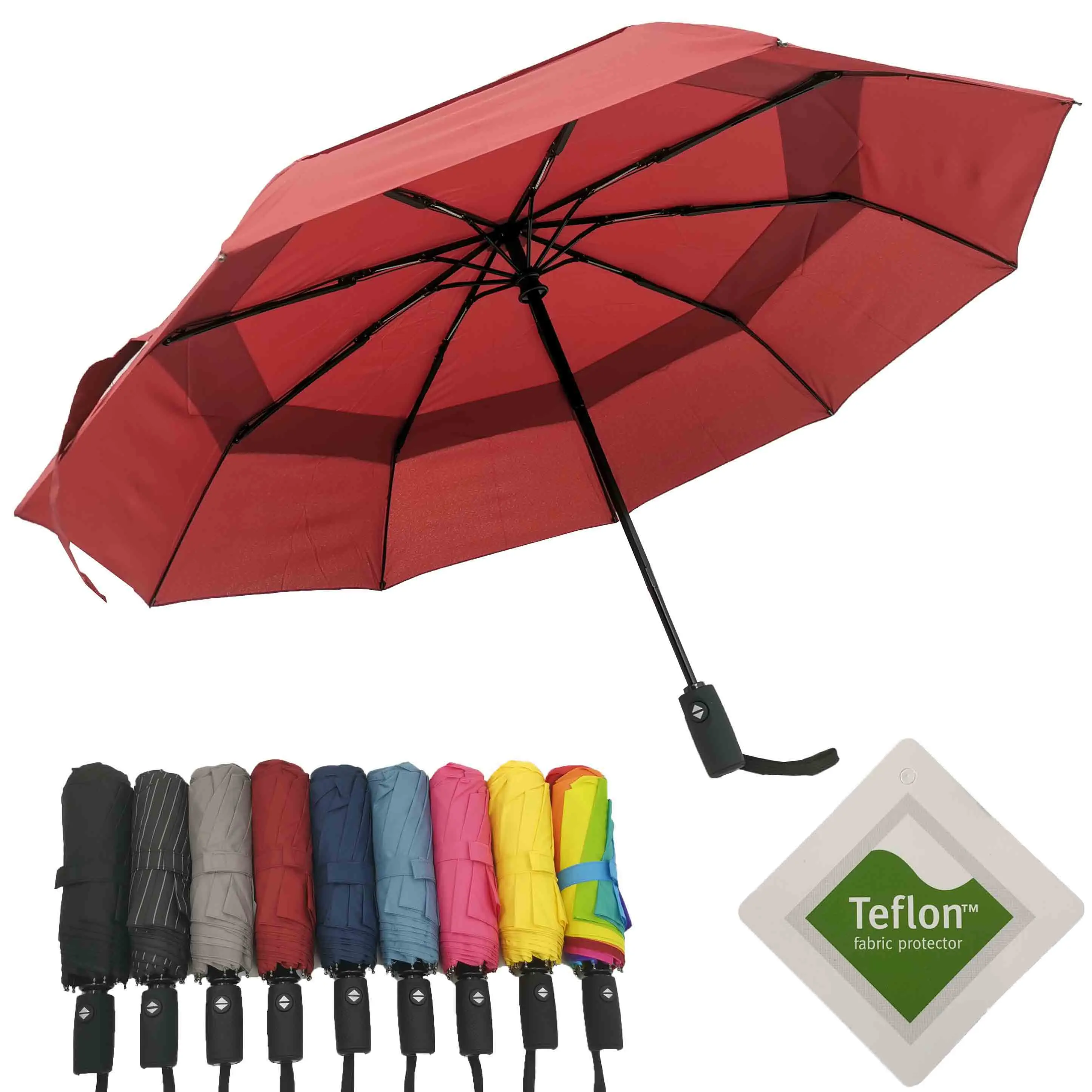 

Strong Windproof Compact 3 Fold Travel Umbrella