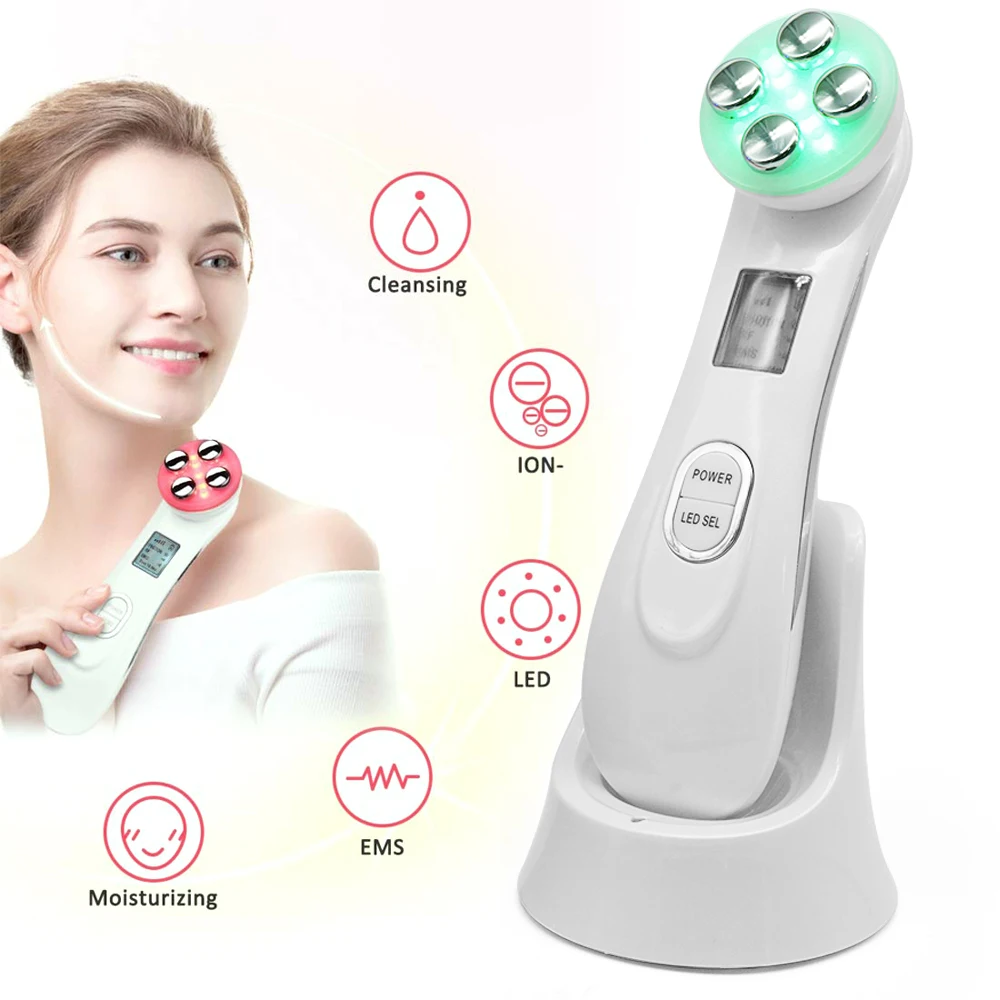 

6 Color Facial 5 in 1 LED Skin Tightening Beauty RF EMS Photon Light Therapy Anti Aging Skin Rejuvenation Beauty Instruments