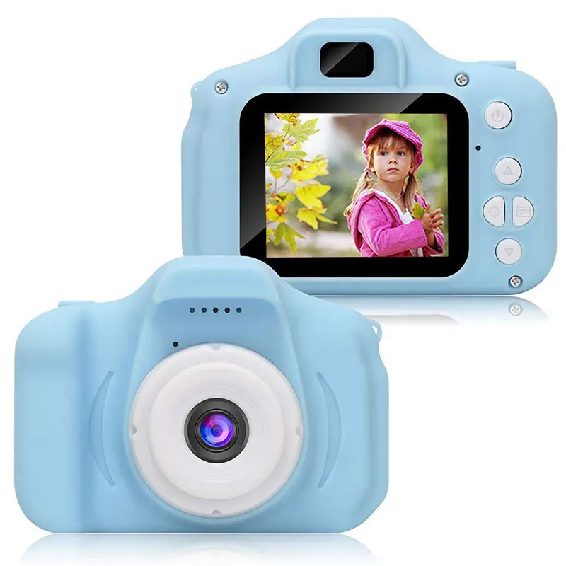 

New Version HD Kids Digital Video Camera Toy Cam boys girls gift with 2 Inch IPS Screen, MP3, Zoom, playback ,5 kinds Games, Blue, pink