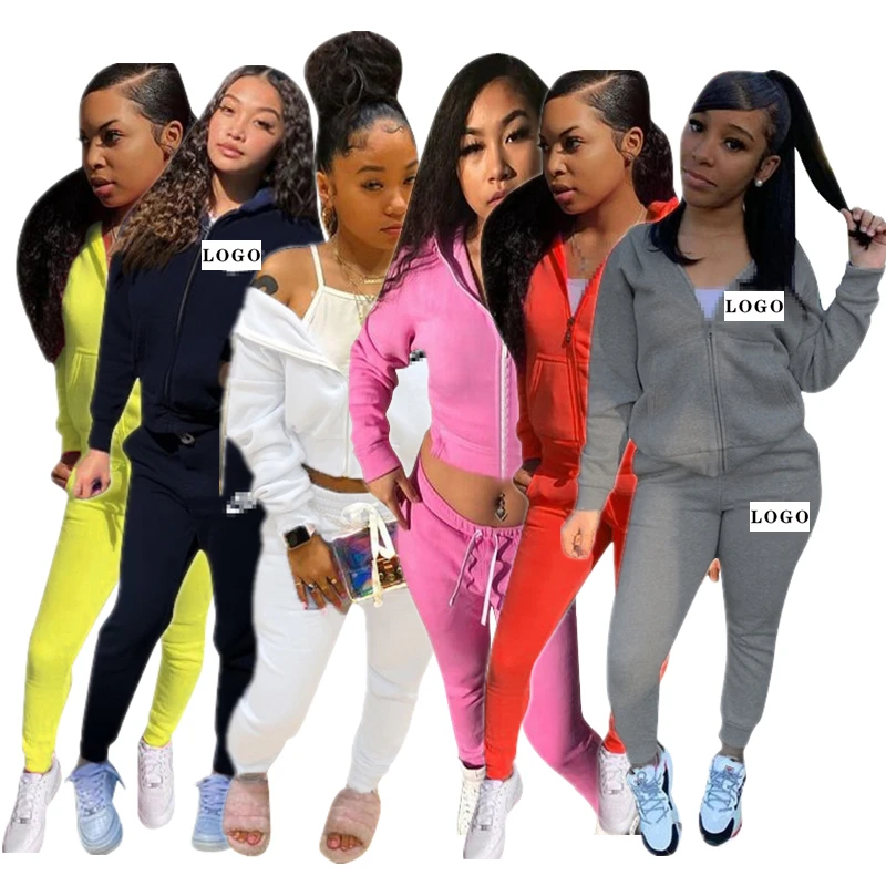 

Fashion ladies dress 2021 hooded clothing girl suits spring new long sleeve LOGO customization two piece set women clothing