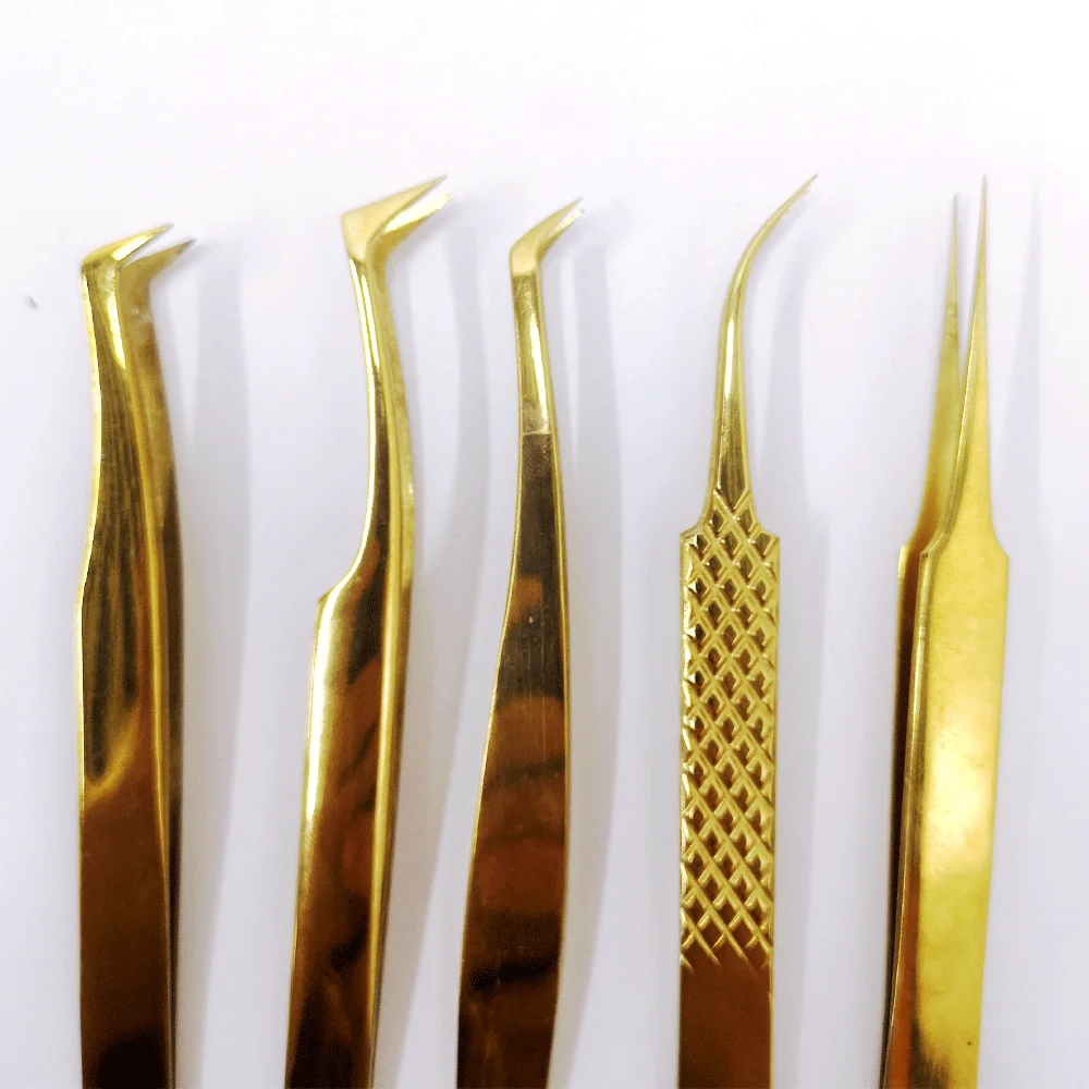 

private label eyelash tweezers eyelash tweezers eco friendly eyelash extension tweezers private label, Gold plated tweezer