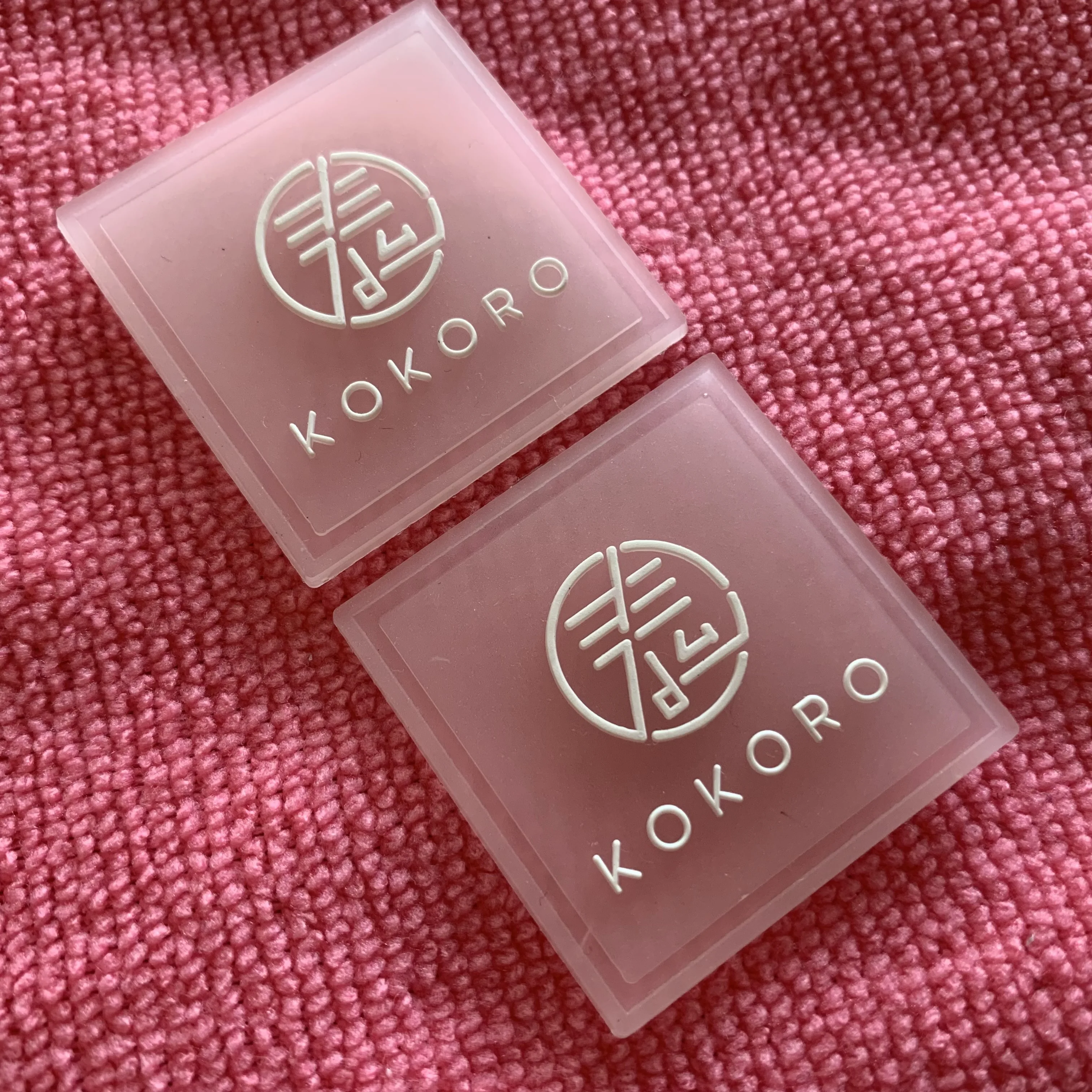 Promotional square logo Transparent Rubber Patchsewing on T-shirt Embossed PVC Rubber Label