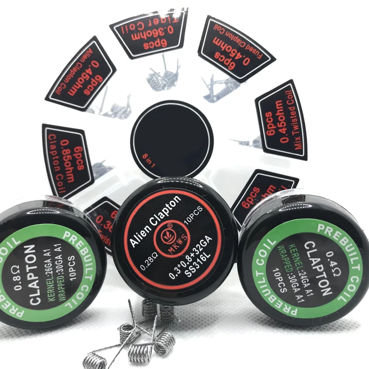 

Heating wire factory price DIY 8 in 1 coil, Silver