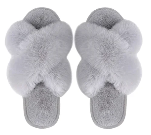 

Women Slippers Winter Shoes Flat Sweet Home Slippers Woman Indoor Shoes Fur Warm Soft Slip On Black Pink Grey Female Slipper DE