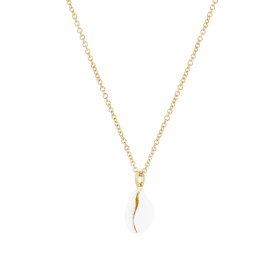 

gold jewelry fancy design hot sale 925 sterling silver 18k gold plated cauri shell pendant necklace