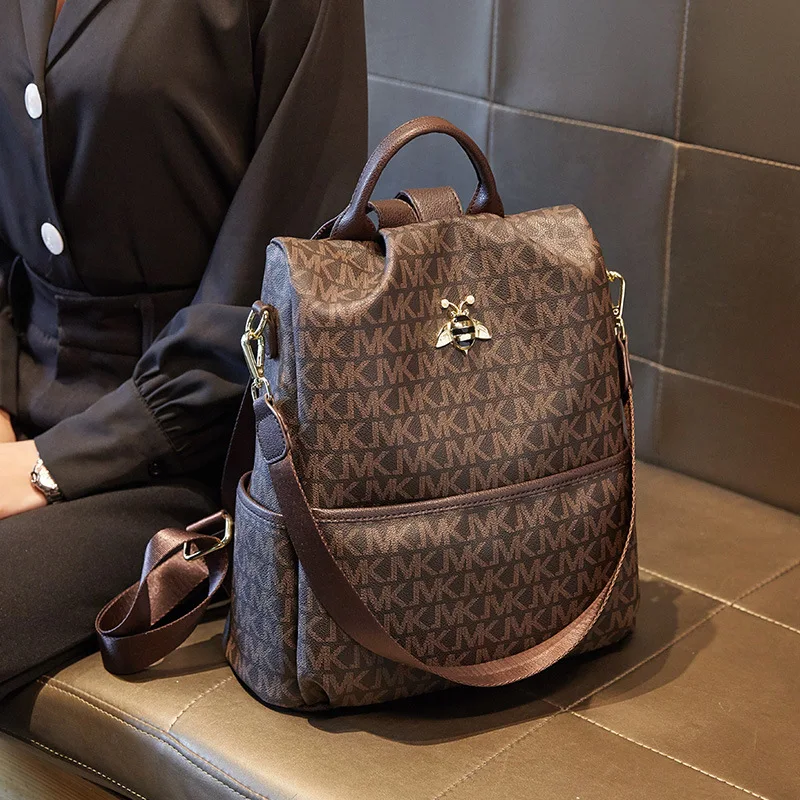 

2021 Famous B Rand Luxury Leather Anti-Thief Ladies Backpack Waterproof Girls Back Pack Bag Large Capacity Woman Backpack, 1 color