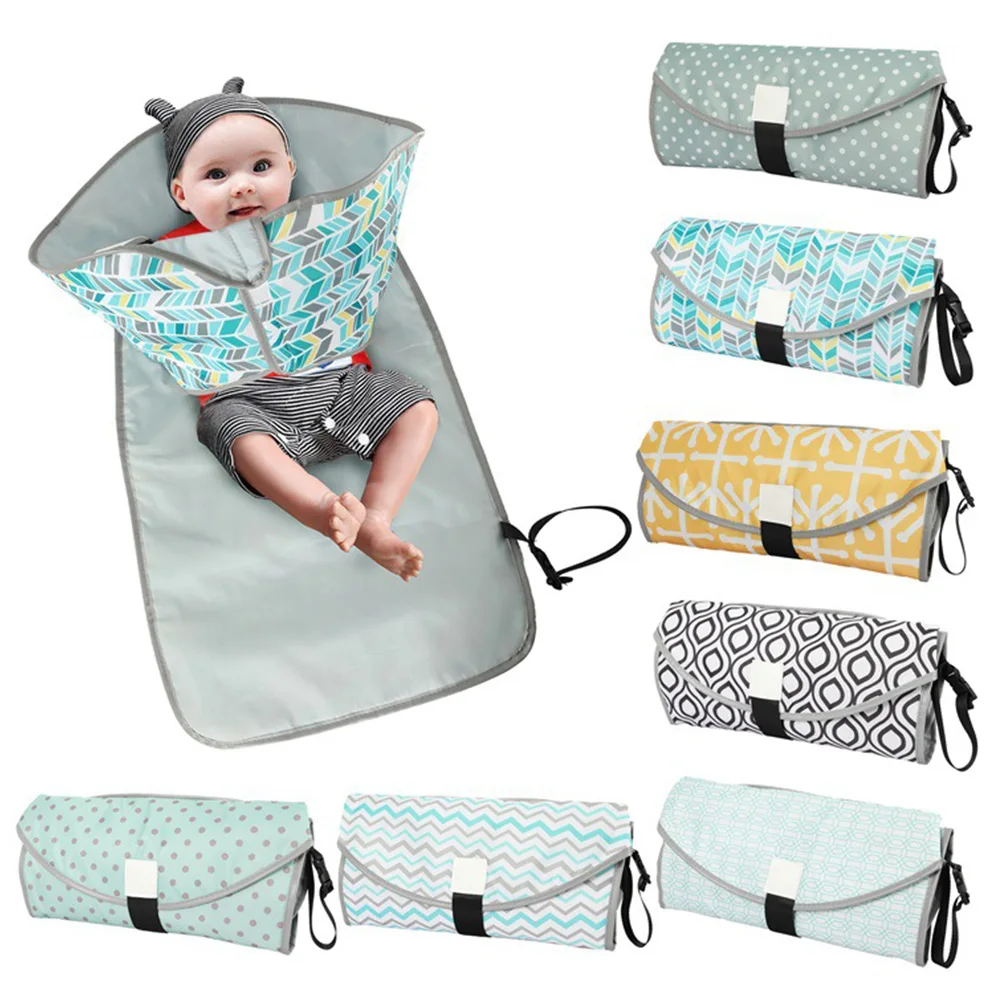 Portable Nappy Changing Mat Waterproof Travel Diaper Changing Pad With Handle