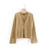 British style long-sleeved cross-country women's V-neck solid color loose knit cardigan women sweater