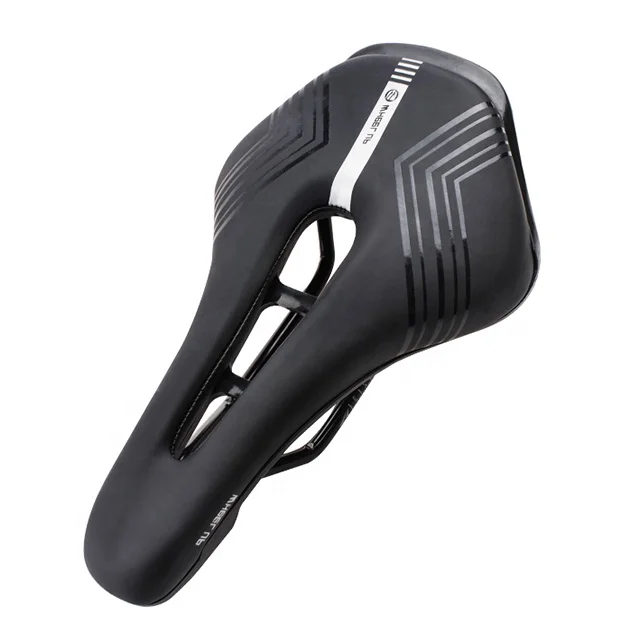

WHEEL UP Bicycle Cycling Saddle Hollow Cushion Mountain Road Bike Seat Saddles Comfortable PU Leather MTB Seat, Black