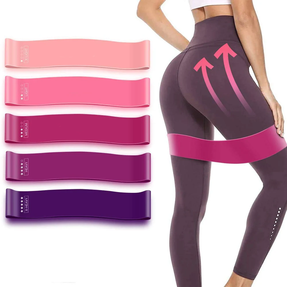 

Custom LOGO 5-Piece Set Exercise Workout Bands Resistance Loop Bands with Instruction Guide and Carry Bag, Multiple colors available