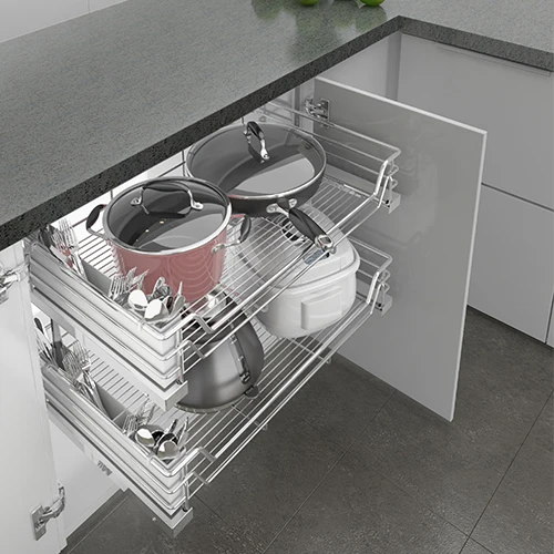 
Kitchen storage pull out drawer basket cabinet use 