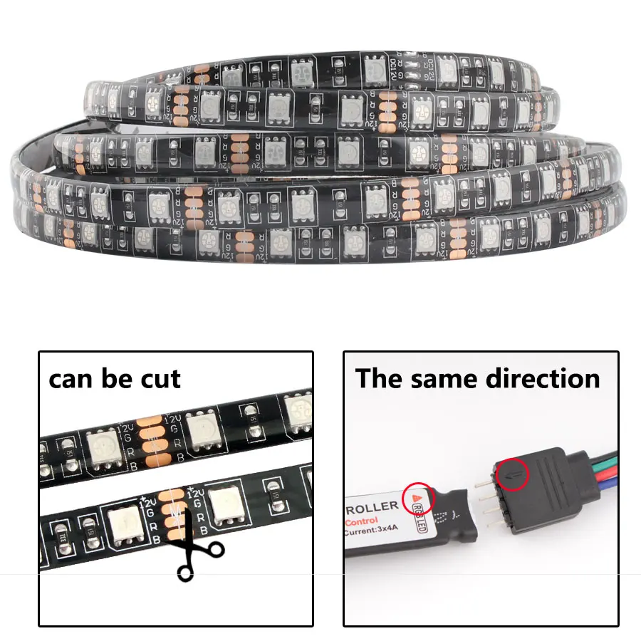 RGB+CCT LED Strip 5050 60led/meter 12V 24V CW+RGB+WW Flexible Dual White Temperature Adjustable RGB LED Stripe