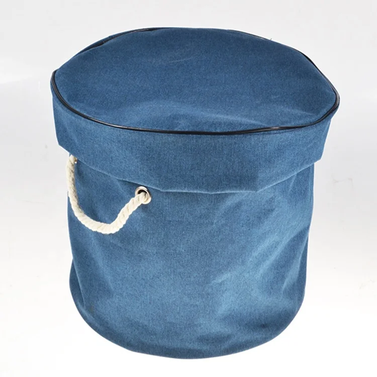 

New Solid Color Kids Foldable Storage Bag Toy Storage Bag Canvas, 5 color, black, gray, navy blue, rose red, sky blue