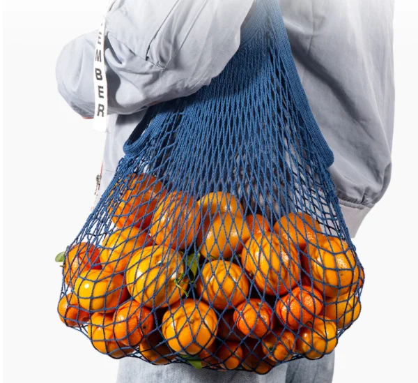 

DR Shopping Drawstring Net Bags Reusable Cotton Mesh Bag for Vegetables, White, pink, green, red, black, blue, yellow