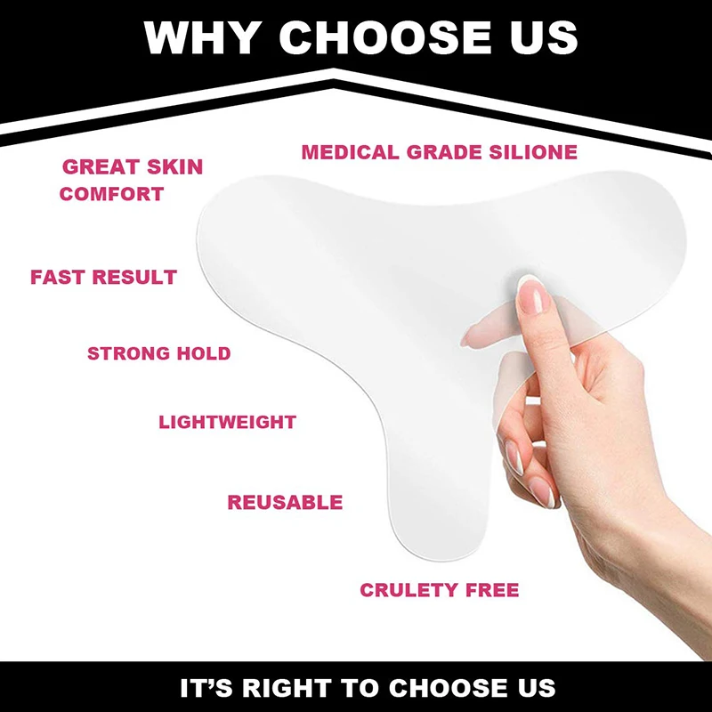 Medical Grade Silicone Care Reusable Anti Wrinkle Chest Pad T Shape