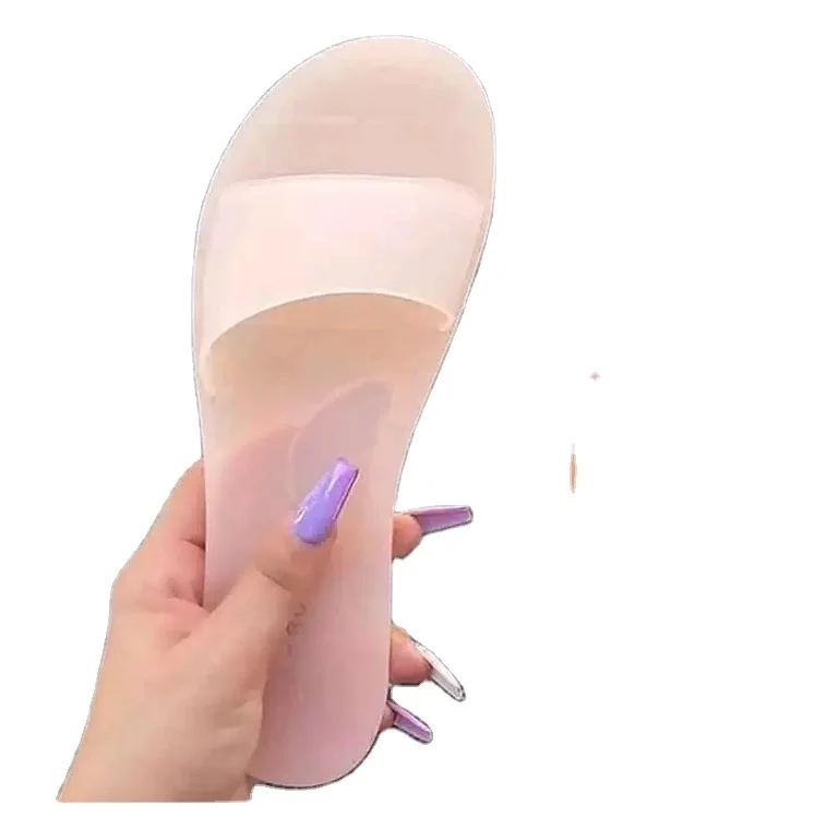 

Women Summer Flat Bling Slippers Transparent Soft Jelly Shoes Female Flip Flops Sandals Outdoor Beach Ladies Slides, As pictures shown