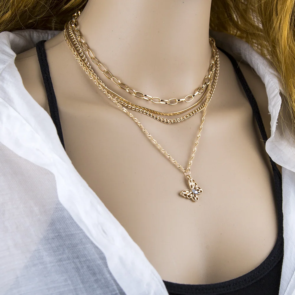 

fashion gold chain butterfly necklace for women wholesale N20111111