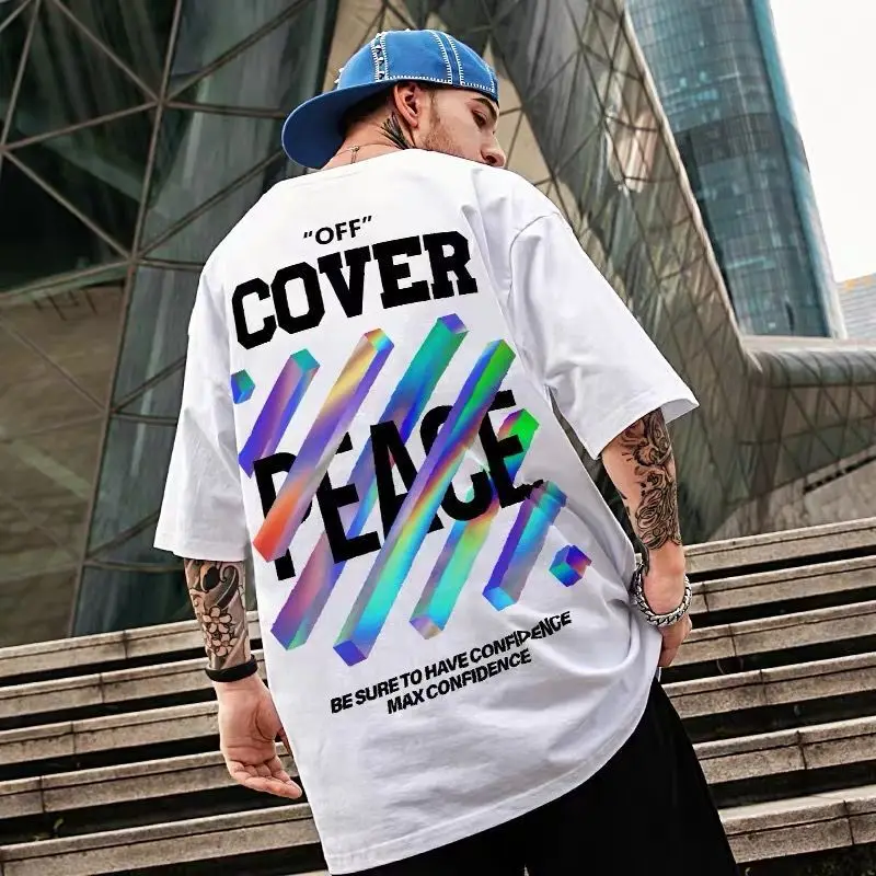 

Men Graphic Tees 2022 Summer New Large Size Men'S Short-Sleeved T-Shirt Fashion High Street Men'S Clothing Printed T-Shirt