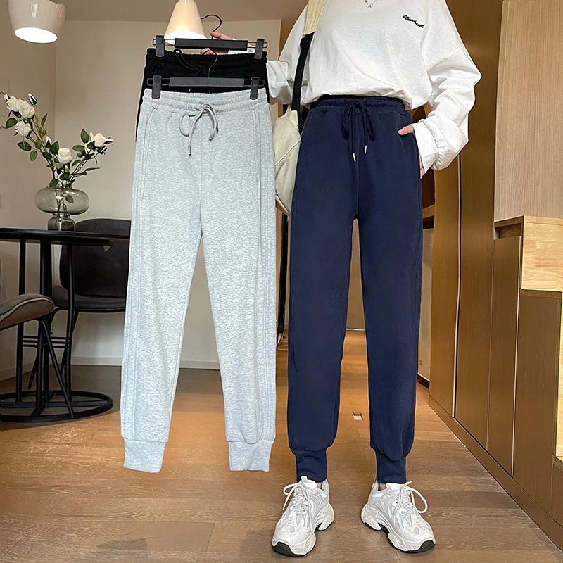 

Wholesale winter high quality ladies casual harem pants women jogging pants drawstring high waist women's sports pants trousers