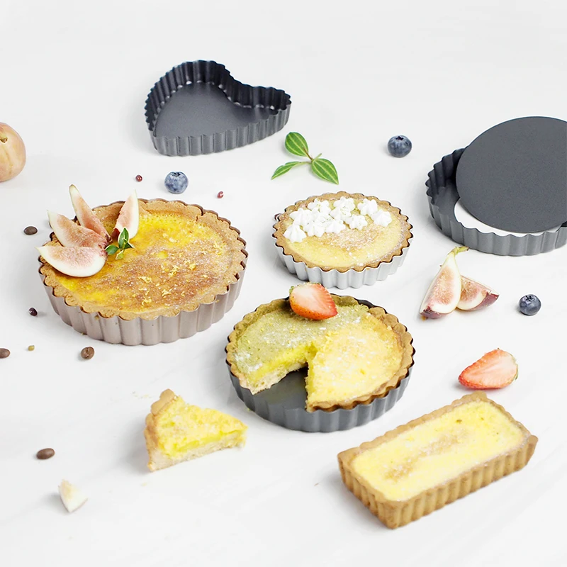

Hot sale baking tools round muffin baking pan Quiche Pan Tart Pan, Black