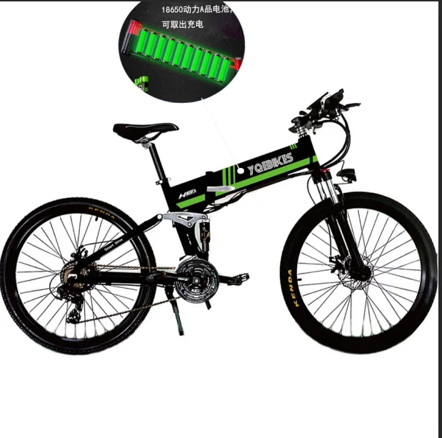 

YQEBIKES Folding 48 V 10 Ah 21 speed full suspension 350W 500W 1000W electric mountain bike with PAS, Customized