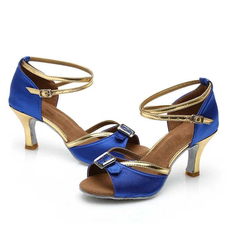 

Wholesale Adult Women Latin Shoes Professional Dance Shoes Ladies High Heel Dancing Shoes, Black, blue