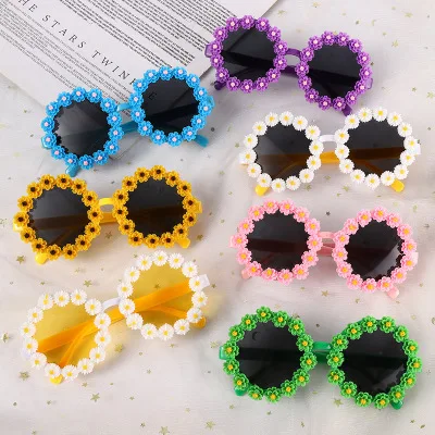 

Creative small flower fun cute flowers full frame street shooting 2021 sun glasses girls fashion all-match travel sunglasses, Custom colors