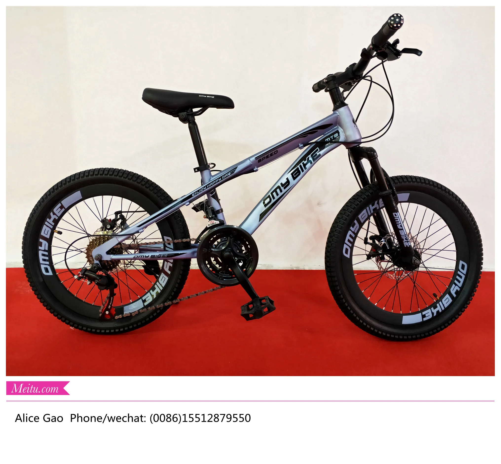 

20inch steel frame MTB with gears 18speed bicycles for kids children bike made in China