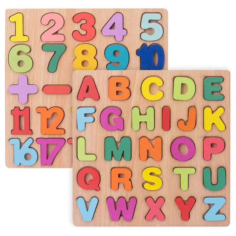 

Preschool Learning Toys for Kids ABC Letter & Number Wooden Alphabet Puzzle Board Toys for Toddlers 1 2 3 Years Old