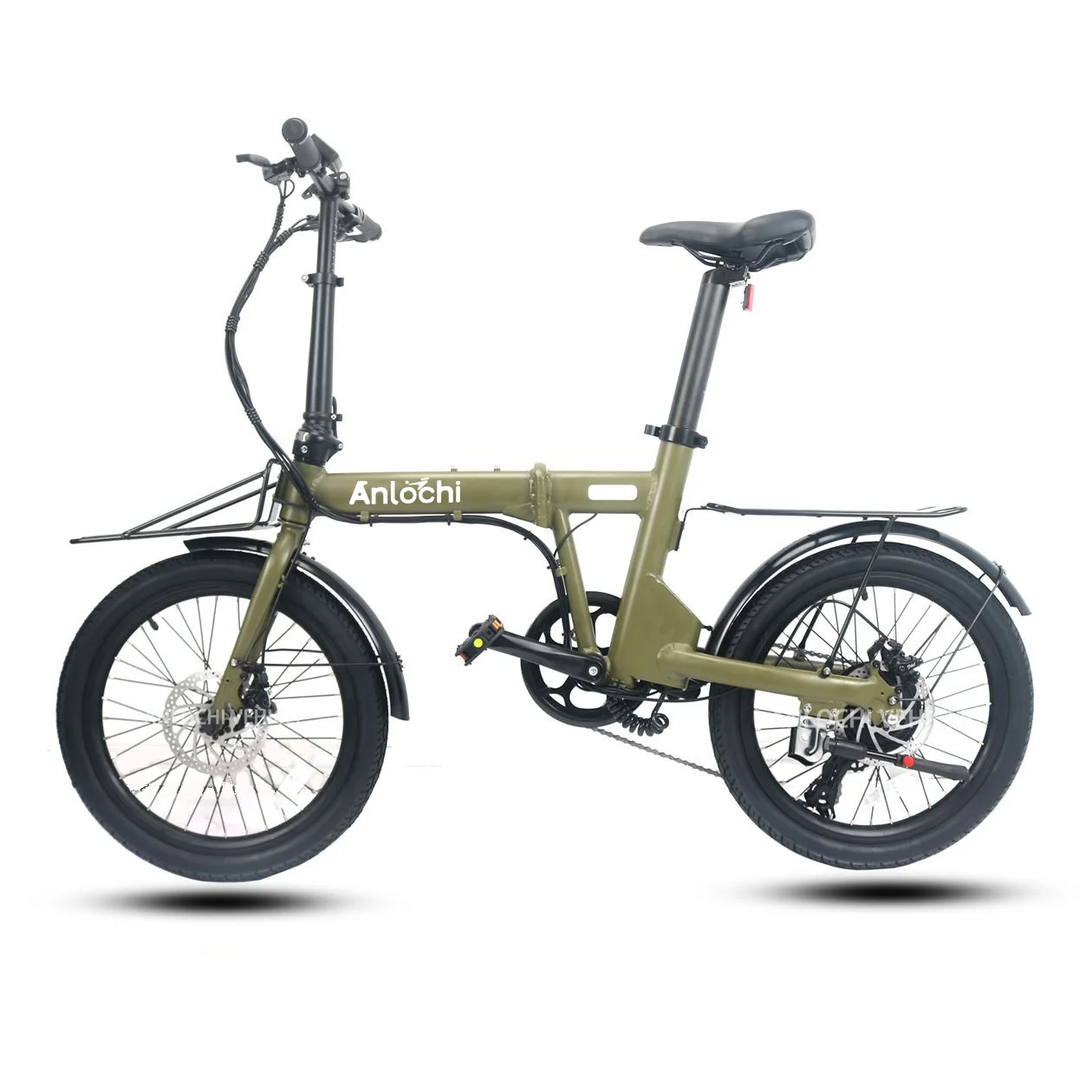 

ANLOCHI Chinese brand customized seatpost battery cycle 20 inch 250W pedal assist electric folding bicycle e bike