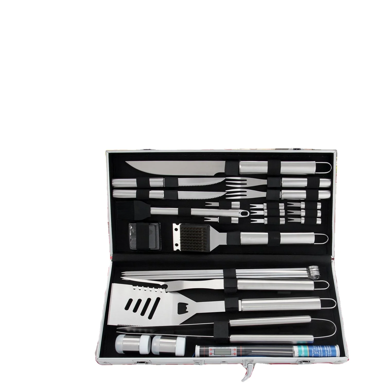 

19pcs Durable SS BBQ Tool set in aluminum box