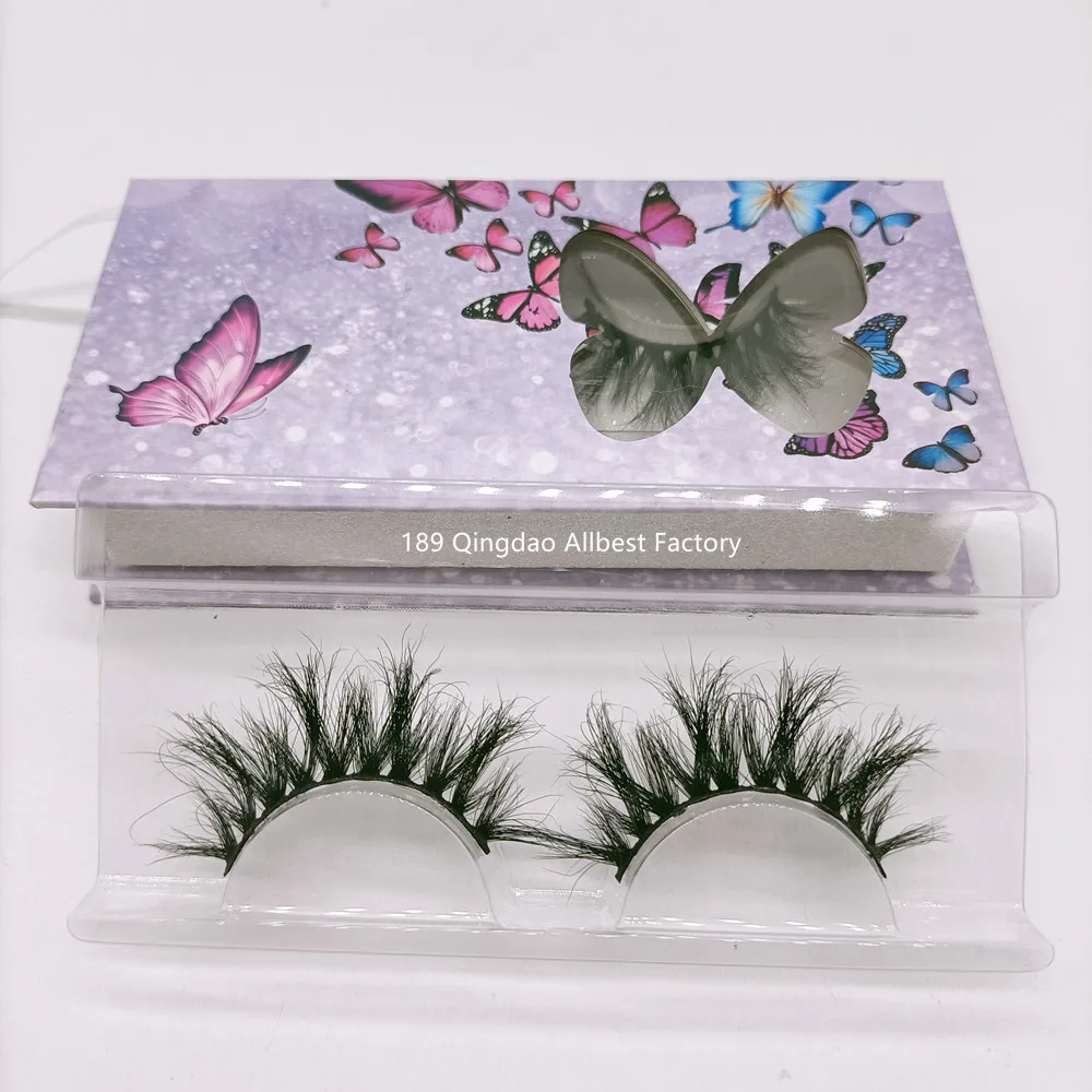 

Qingdao Allbest Factory Wholesale Own Brand Wispy Style Siberian Real Mink Fur 3d Mink Lashes with Box