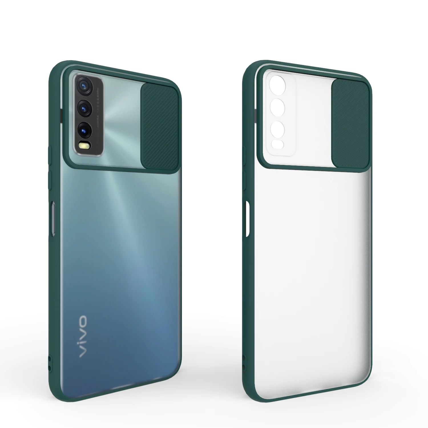 

2021New design Matte Skin Sliding window Phone Case for vivo y20 back cover Push window back case, 5 colors