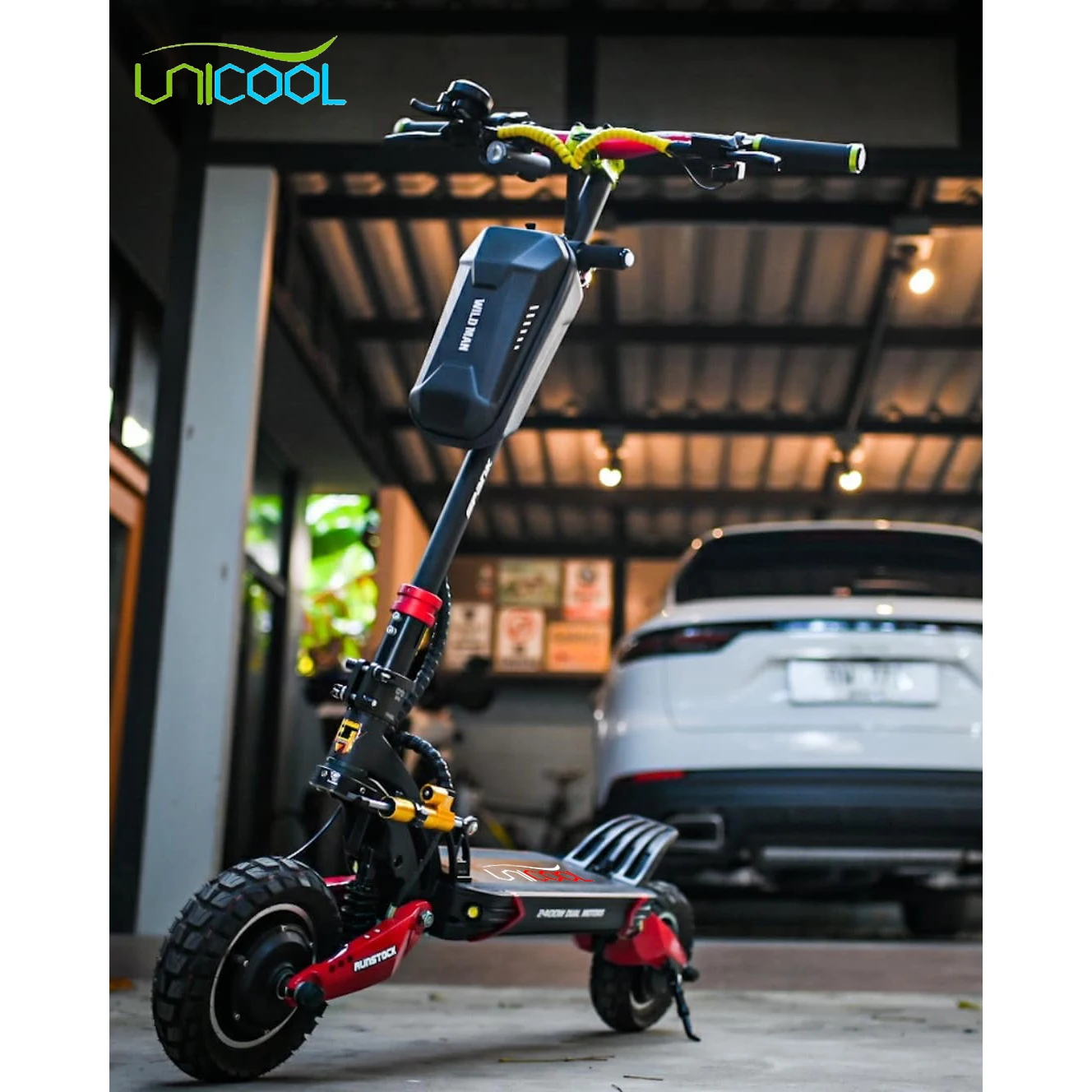 

Unicool 500w 1000w 2000w 3000w double suspension European warehouse folding electric scooter with 10 inch wheel