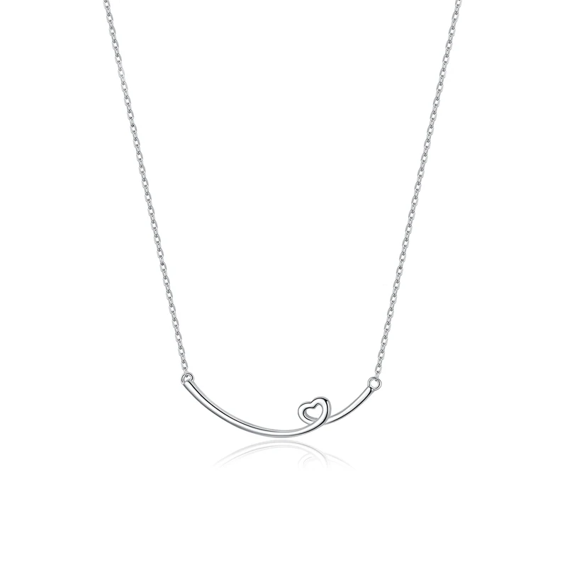 

2021 Fashion Jewelry silver link chain necklace heart 925 sterling silver necklace for women