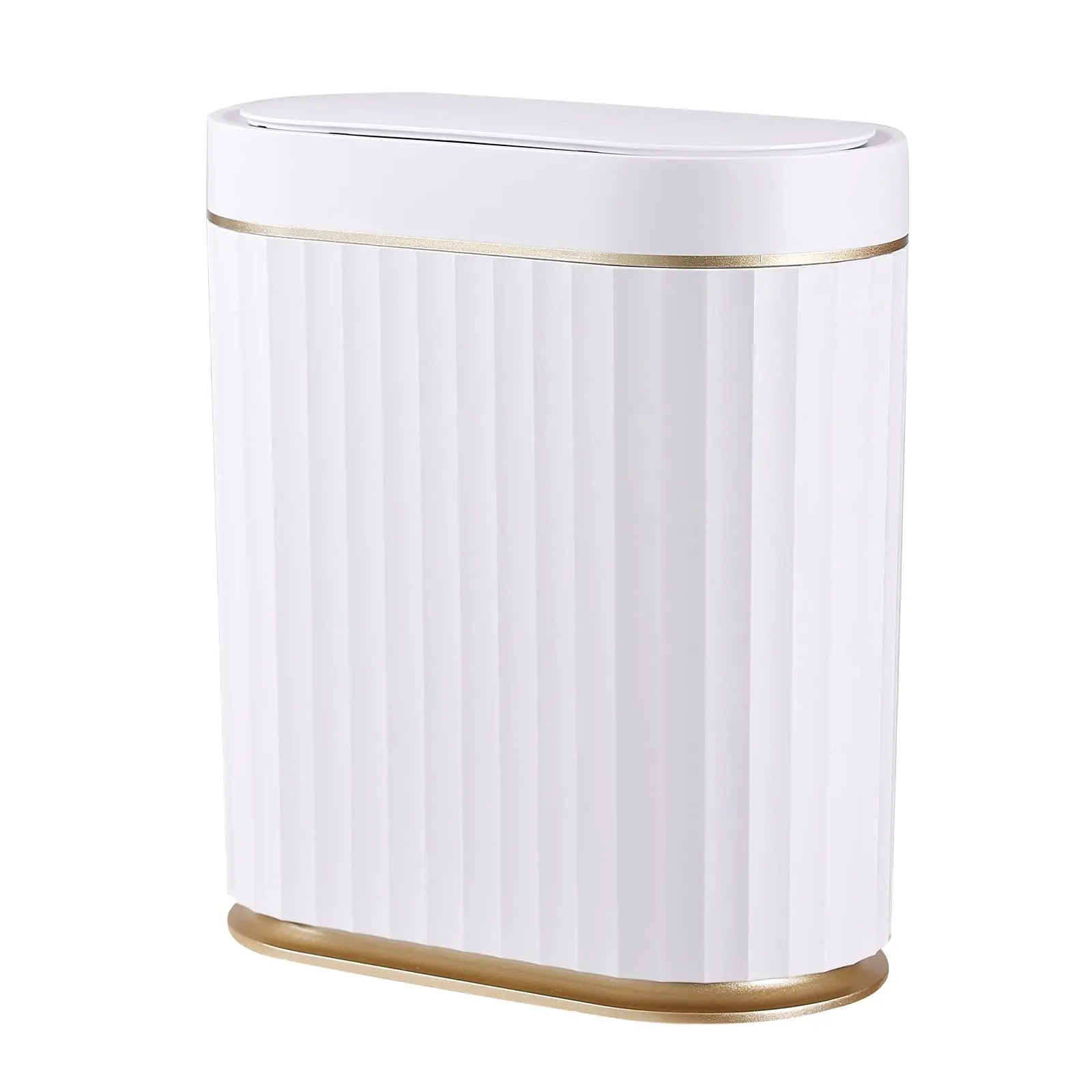 

Popular Modern Induction Electric Smart Dustbin desktop trash can 7L 5L 8L Automatic Smart Trash Can mini trash bin, White golden