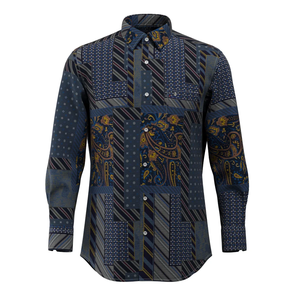

Designer Support Custom Floral Design Printed Shirt 100% Viscose Holiday Casual Long Sleeve Shirt for Men