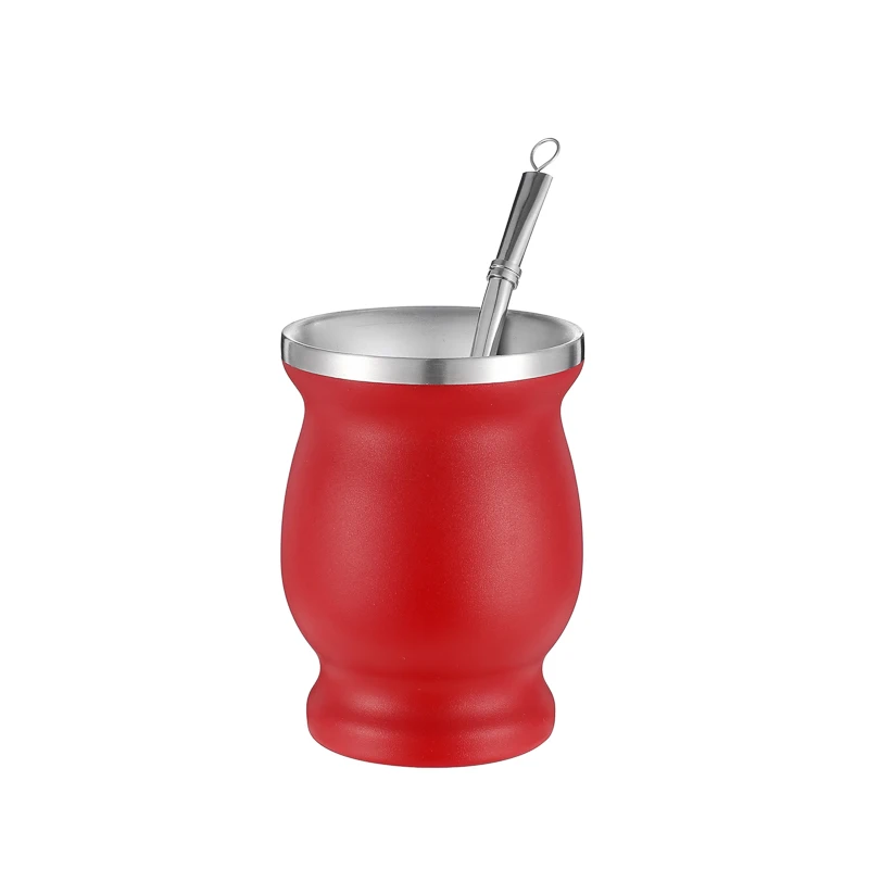 

Free Sample Creative Stainless Steel New Design Insulation Vacuum Cup Fashionable Ma Dai Cup with Spoon, Customized color