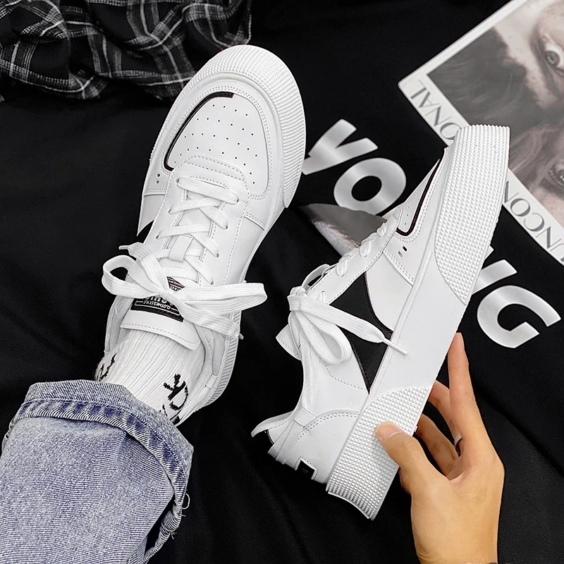 

Spring mens casual shoes 202 casual skateboarding shoes chaussures hommes white leather sneakers for men