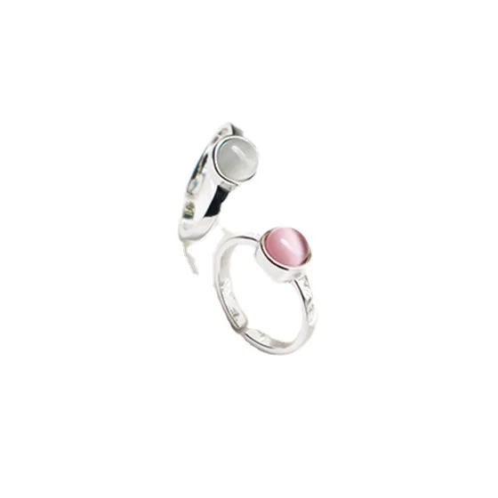 

Pink Gemstone 925 Sterling Silver Opal Ring for Women, As pictures