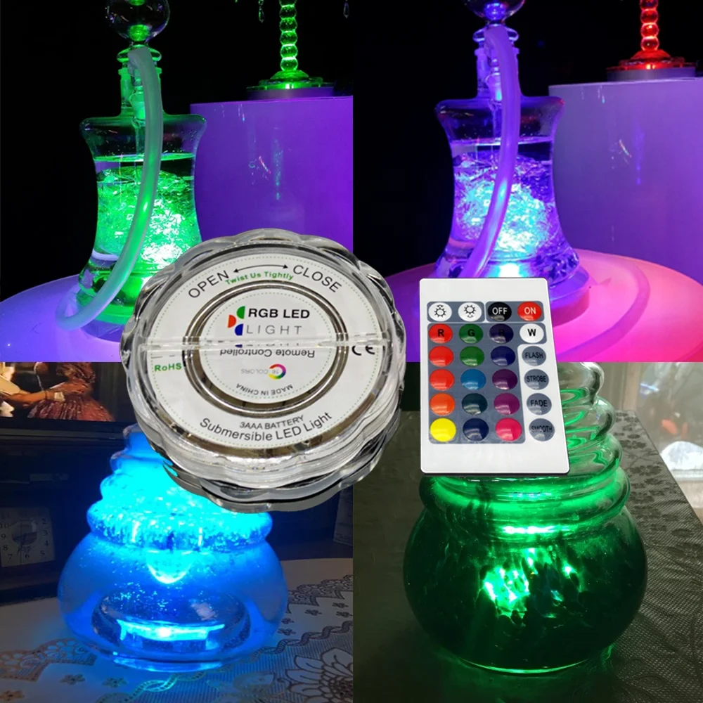 

LOMINT Hookah LED Light RGB 16 Colors Shisha Narguile Nargile chicha Accessories Festive Party Decoration With Remote Control