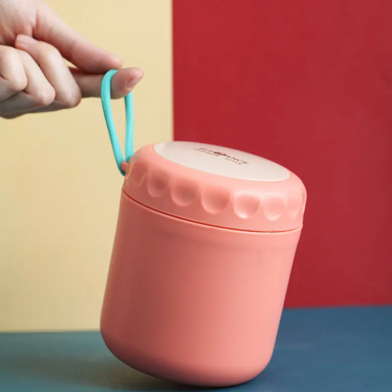 

Wholesale plastic soup cup round portable water cup 380ml airtight sealed soup cup for kids adults