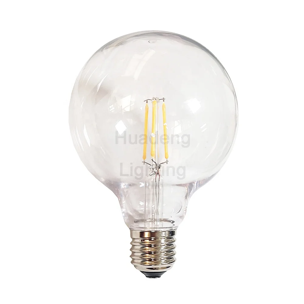 G95 E27 dimmable filament LED globe bulb