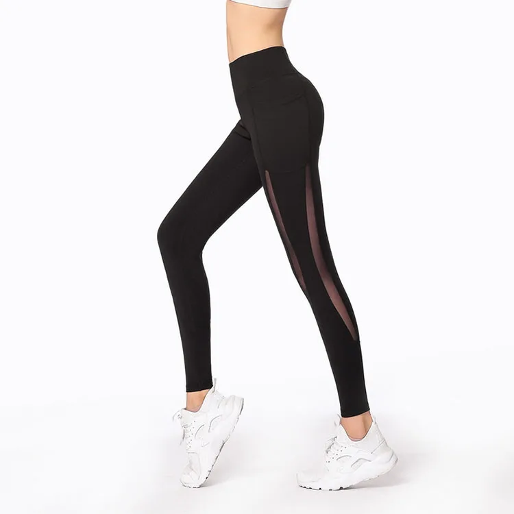 

Sport Fitness Scrunch Butt Plus Size Legging,High Waisted Workout Yoga Mesh Stitching Leggings With Pockets, Picture shows