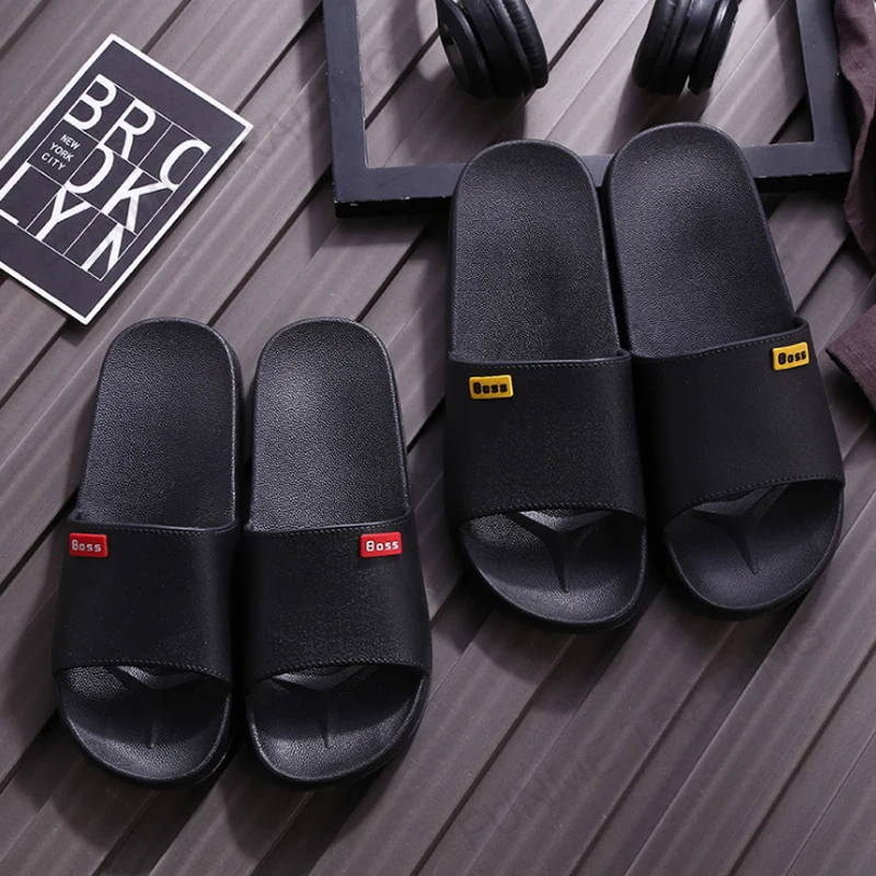 

Black Men's Slippers Slides Comfortable Beach Slippers Cheap Wholesale Eva Flip Flops Non-slip Bathroom