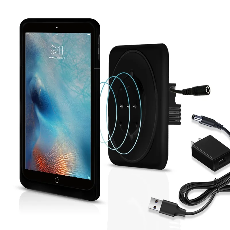 

White and Black color for select Wall mounted Charger wireless charging DC input for iPad mini 4 5, White/black
