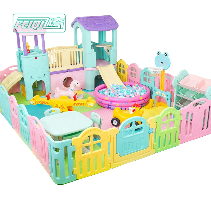 

DDP Delivered Duty Paid Feiqitoy playground equipment plastic play house with slide toy, Colorful